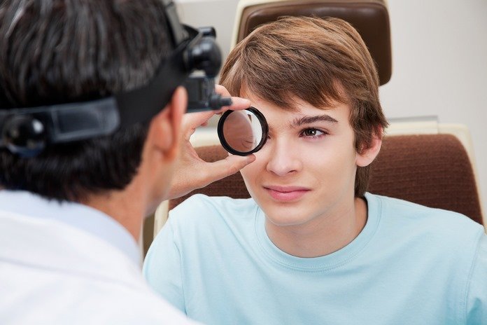 Retinal exam or funduscopy