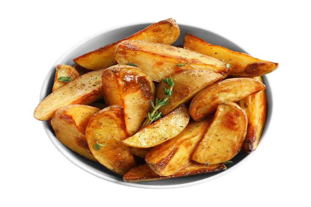 Turmeric-crusted potato wedges